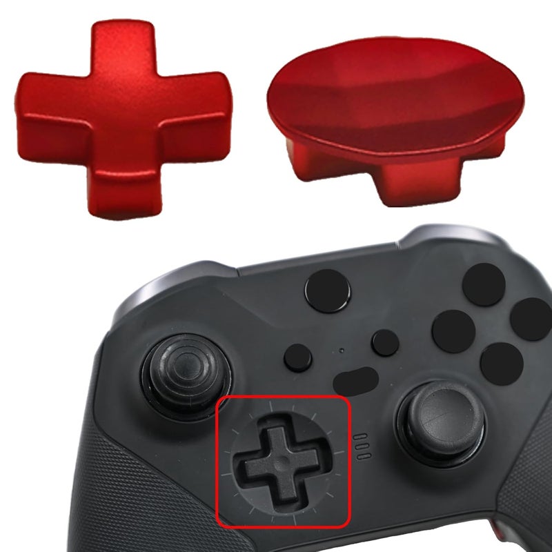 Anglepingping Store 2 Pack Metal D-Pads for Xbox One Elite Series 2 Core ,Standard D pad and Faceted D Pad Replacement Pad Accessories for Xbox One Elite Series 2 Controller(Red) - Image 3